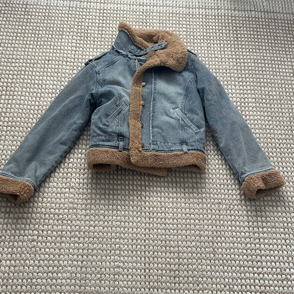 Altar'd State Denim Jacket with Tan Fleece